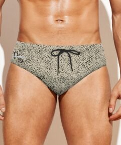 Men's Leopard Drawstring Swim Briefs