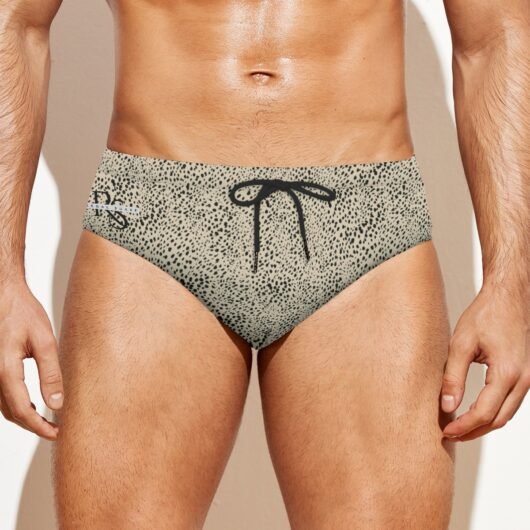 Men's Leopard Drawstring Swim Briefs