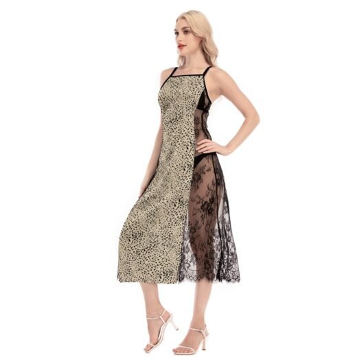 Women's Lace Cami Cross Back Dress - Image 3