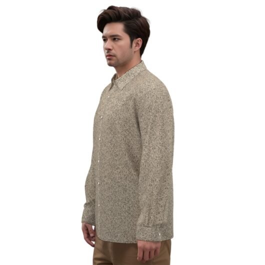 Men's Leopard Faux Silk Long-Sleeved Shirt - Image 2