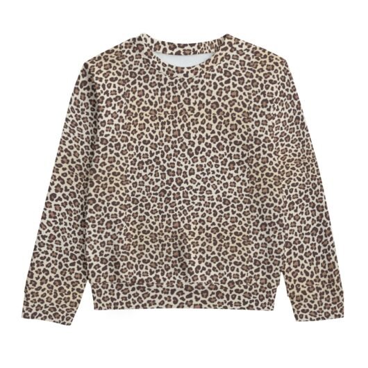 Kid's Round Neck Cotton Leopard Sweatshirt