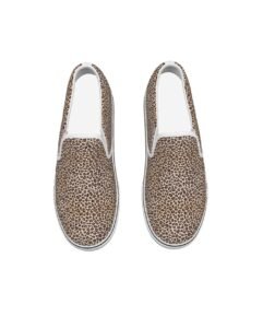 Kids Slip-On Leopard Sneakers with trendy leopard print design.