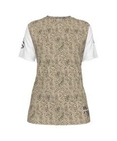 Leopard Women's round-Neck T-Shirt White Sleeve