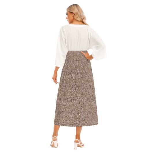 Women's Mid-Sleeve Long Dress White Top - Image 4