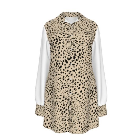 Long Shirt With White Sleeves Leopard For Women