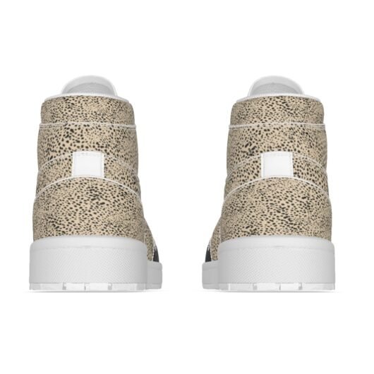 Leopard Women's Synthetic Leather Stitching Shoes Black - Image 2