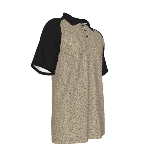 Men's Polo Shirt With Black Sleeves Leopard - Image 3