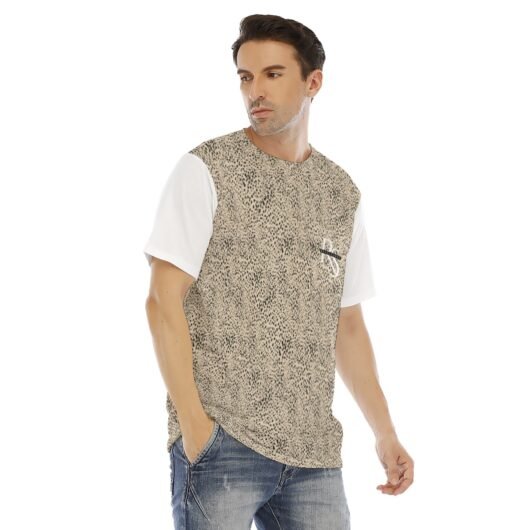 Leopard Men's Short Sleeve T-shirt With Chest Pocket - Image 3