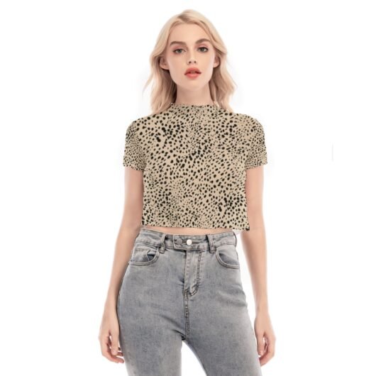 Women's Short Sleeves Mesh Crop Top