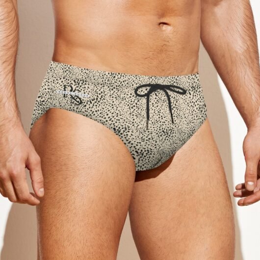 Men's Leopard Drawstring Swim Briefs - Image 2