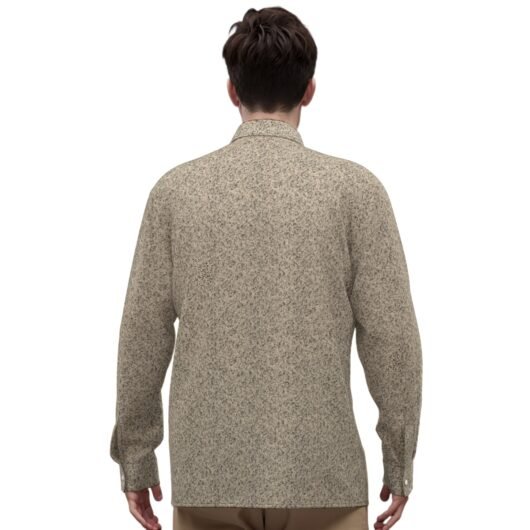 Men's Leopard Faux Silk Long-Sleeved Shirt - Image 4