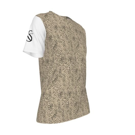 Leopard Women's round-Neck T-Shirt White Sleeve - Image 3
