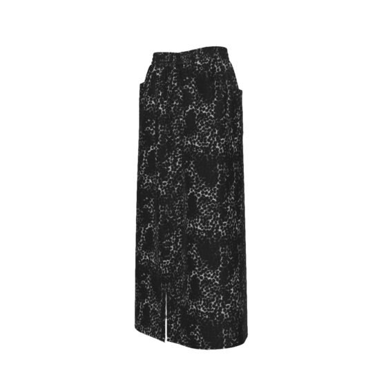 Women's Front Mid-Slit Cotton Black Skirt - Image 4