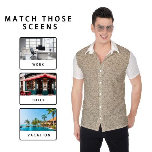 Men's Leopard Print Shirt White Sleeves - Image 5