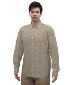 Men's Leopard Faux Silk Long-Sleeved Shirt