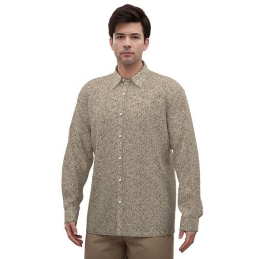 Men's Leopard Faux Silk Long-Sleeved Shirt