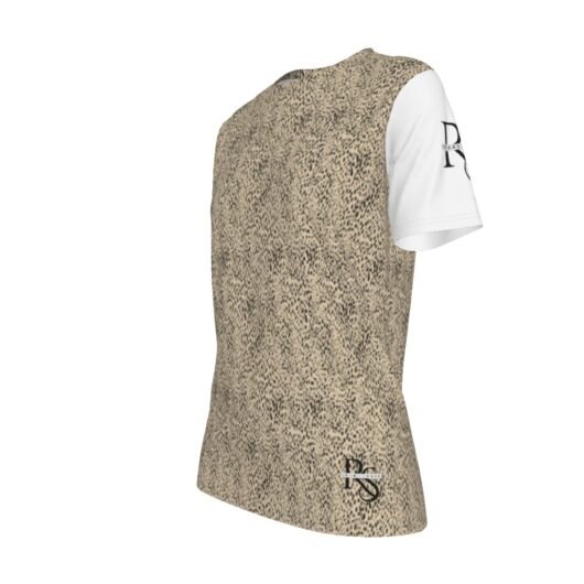 Leopard Women's round-Neck T-Shirt White Sleeve - Image 4