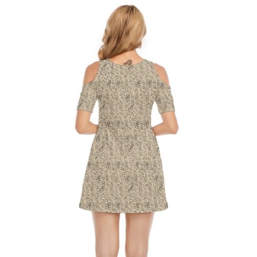 Leopard Women's Cold Shoulder Cotton Dress - Image 4