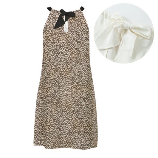 Women's Halter Dress With Black Straps Leopard - Image 2