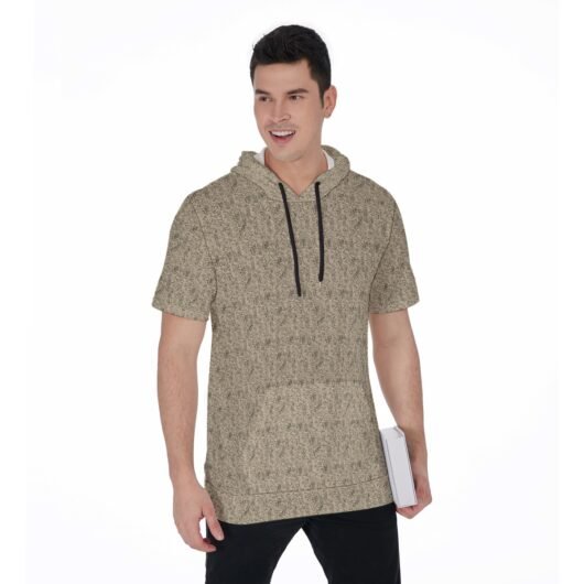 Leopard Men's Short Sleeve Hoodie T-Shirt - Image 2