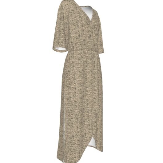 Leopard Print Women's Short Sleeve V-neck Dress - Image 3