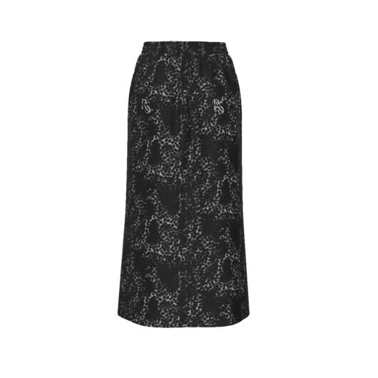 Women's Front Mid-Slit Cotton Black Skirt - Image 2