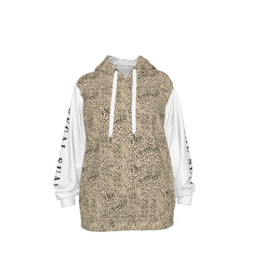 Unisex Pullover White Sleeves Cotton Hoodie
