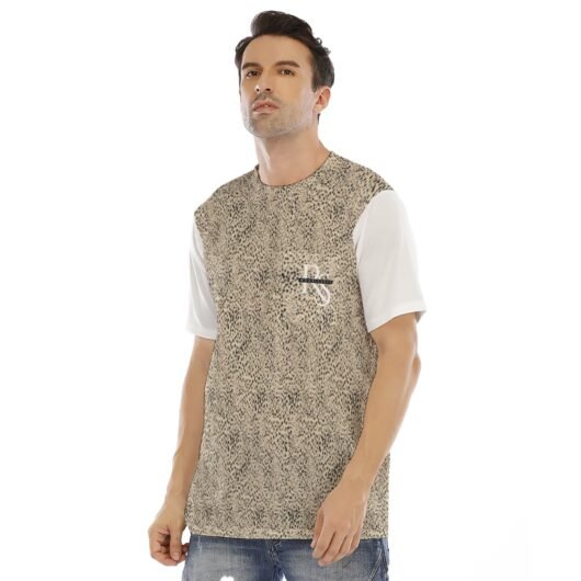Leopard Men's Short Sleeve T-shirt With Chest Pocket - Image 2
