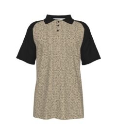 Men's Polo Shirt With Black Sleeves Leopard