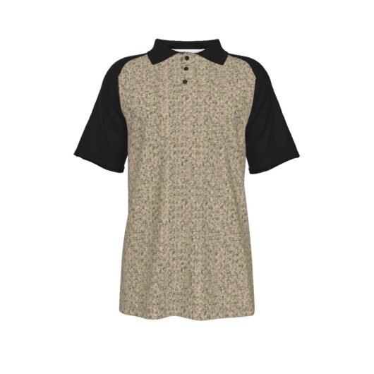 Men's Polo Shirt With Black Sleeves Leopard