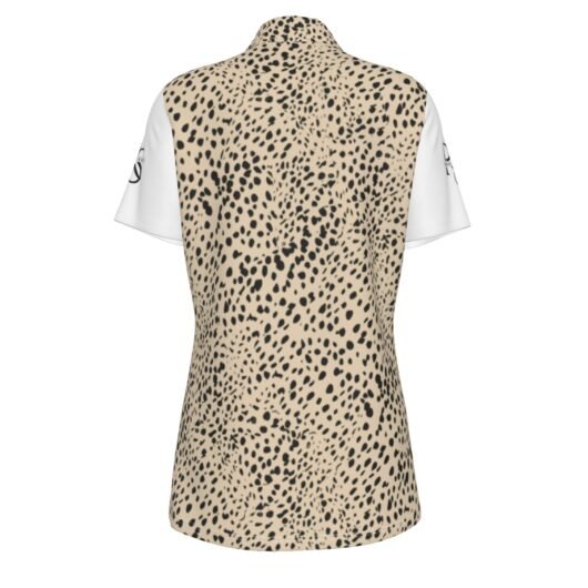 Women's Polo Collar Jersey With White Sleeves Animal design - Image 2