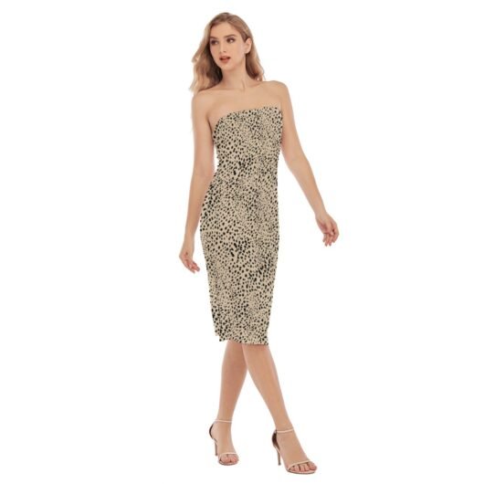 Women's Side Split Tube Top Leopard Dress - Image 2