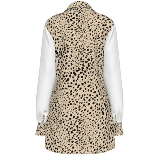 Long Shirt With White Sleeves Leopard For Women - Image 2