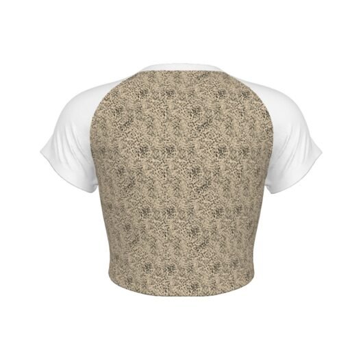 Leopard Women's Raglan Cropped T-shirt White Sleeve - Image 2