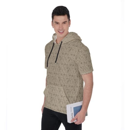 Leopard Men's Short Sleeve Hoodie T-Shirt - Image 3