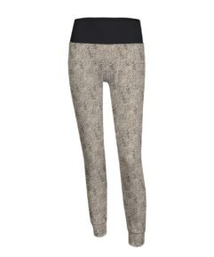 Leopard Print Women's Yoga Pants Black Waist