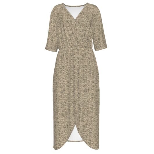 Leopard Print Women's Short Sleeve V-neck Dress