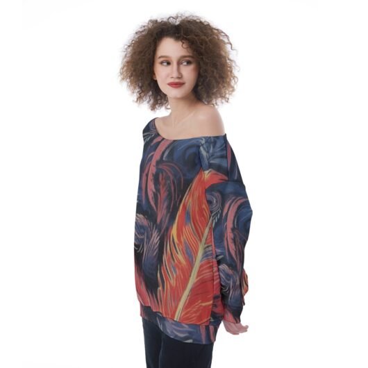 Oversized Women's Off-Shoulder Sweatshirt - Image 3